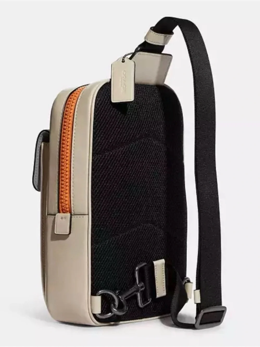 Coach Men’s Compact Crossbody in Cream, Beige and Black